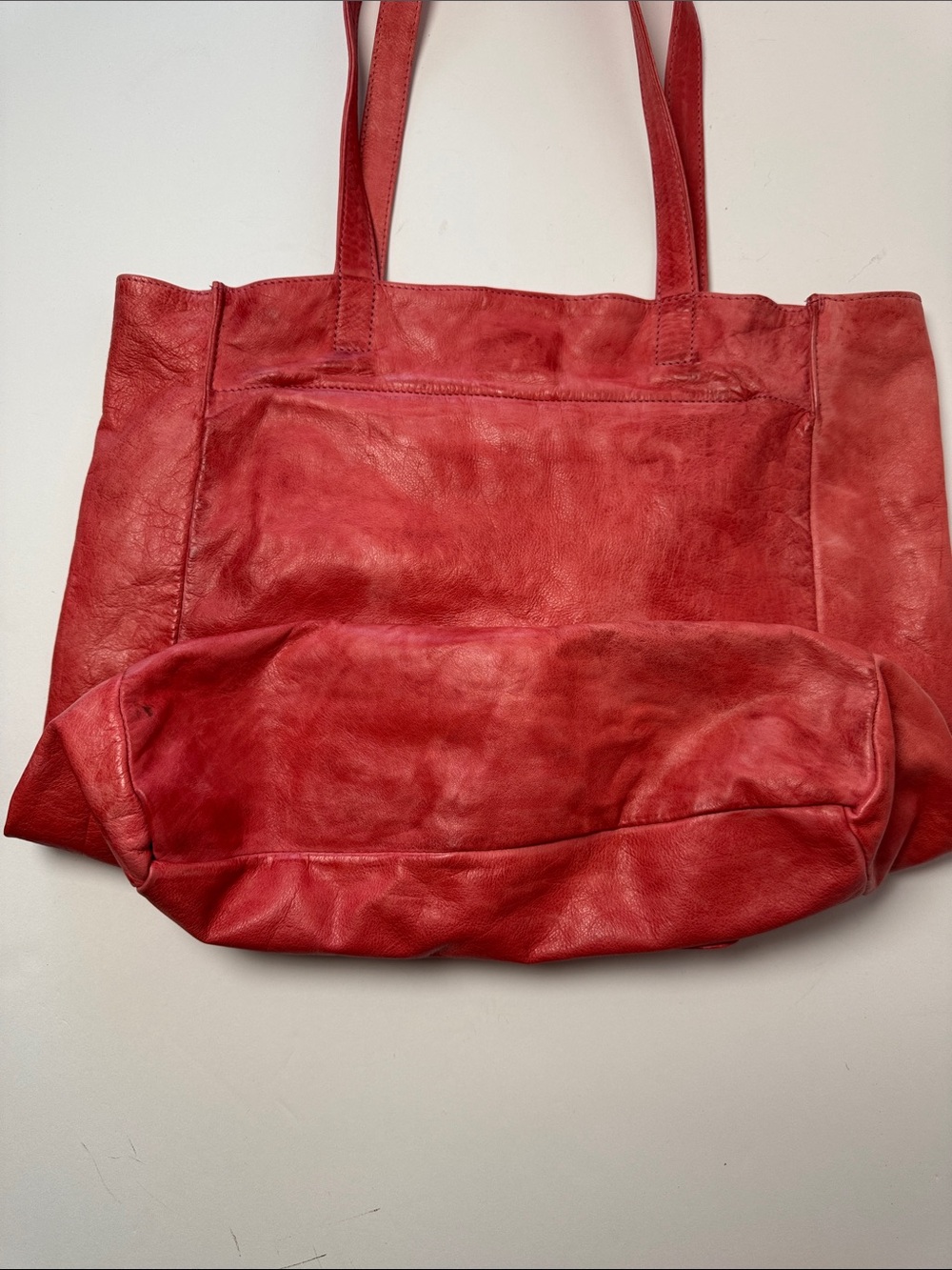 LATICO Margie Tote Red 100% Full Grain Leather Classic Everyday Carry All - Picture 5 of 14